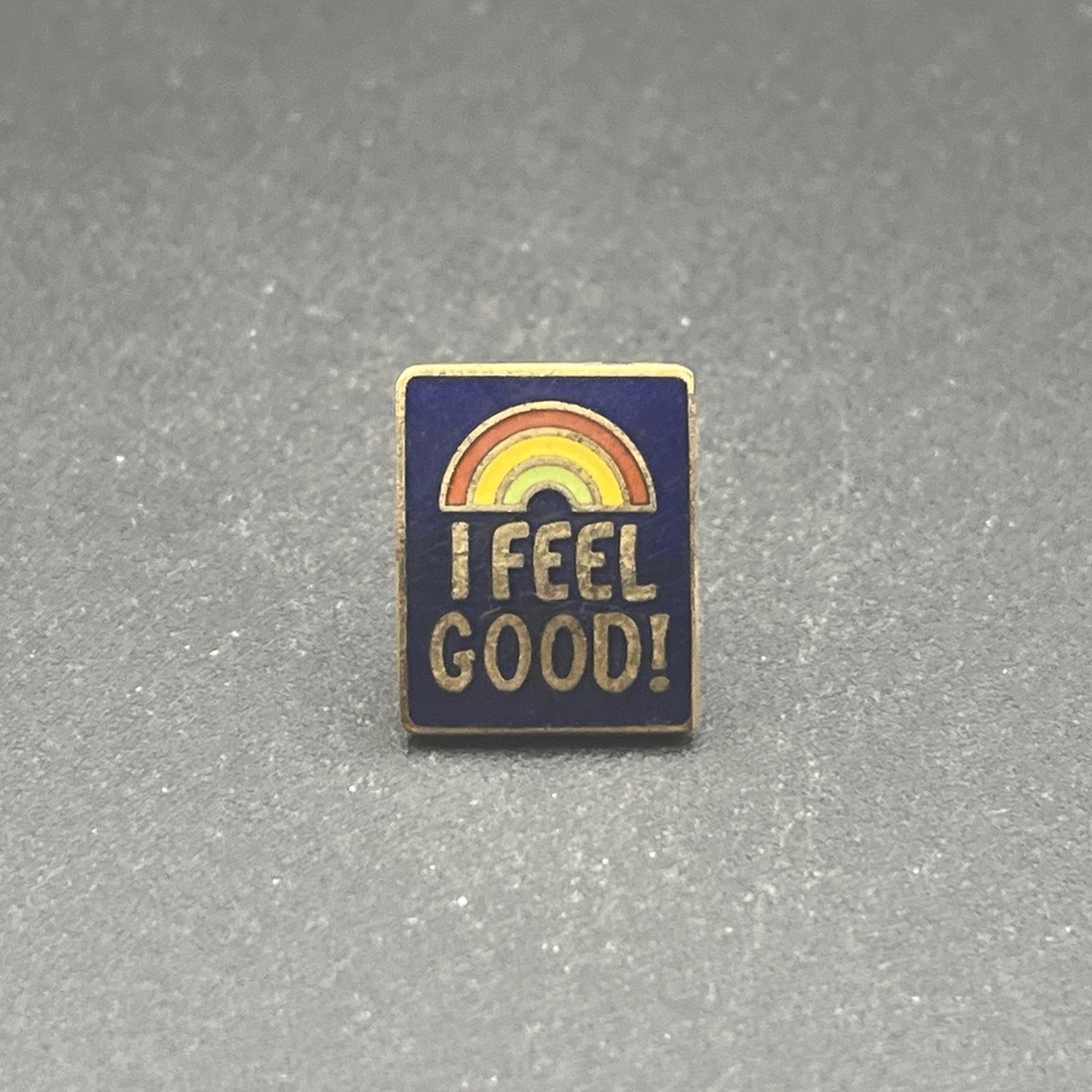 Rainbow "I Feel‎ Good!" Lapel Hat Pin